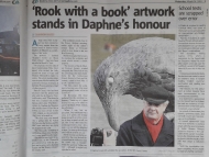 Cornish Guardian feature on Du Maurier sculpture 'the rook with a book'